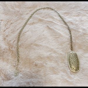Kendra Scott Reid Long Pendant, Gold Filigree